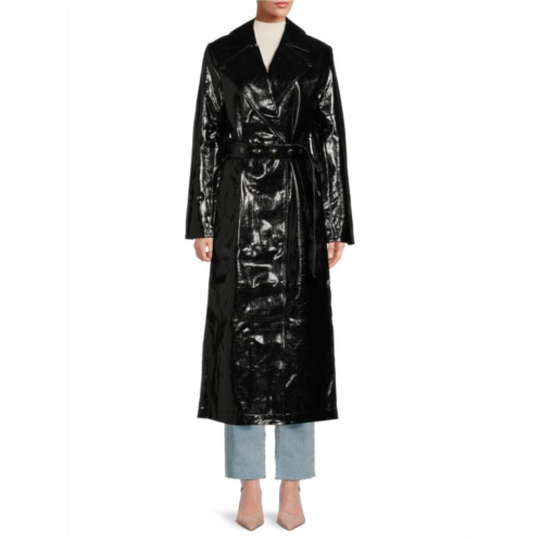 Good American Faux Leather Trench Coat