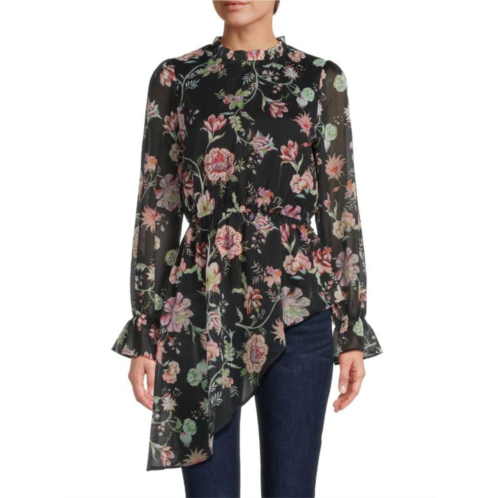 Lea & Viola Asymmetric Floral Top