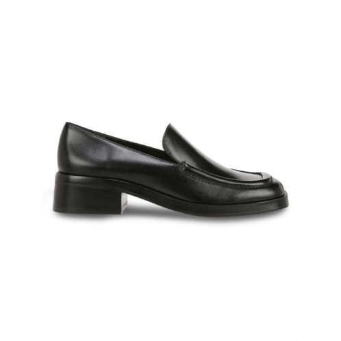 Vince Doris Leather Block Heel Loafers