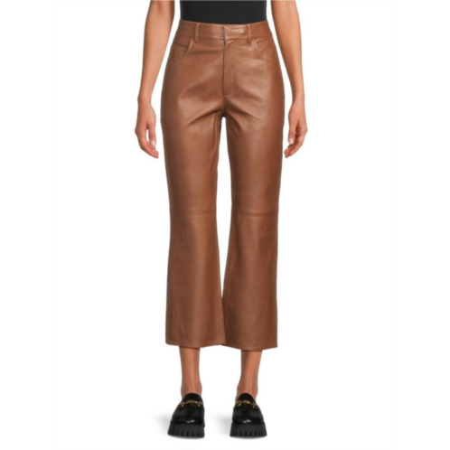 REDValentino Leather Cropped Pants