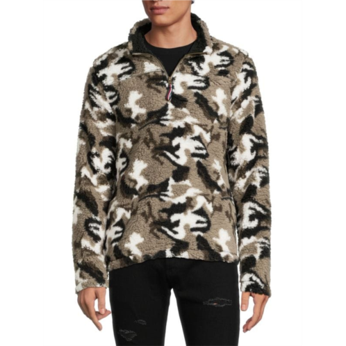 VSTR PREMIUM Camo Faux Shearling Zip Pullover