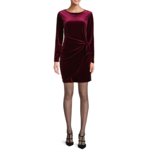 Tash+Sophie Faux Wrap Velvet Mini Dress