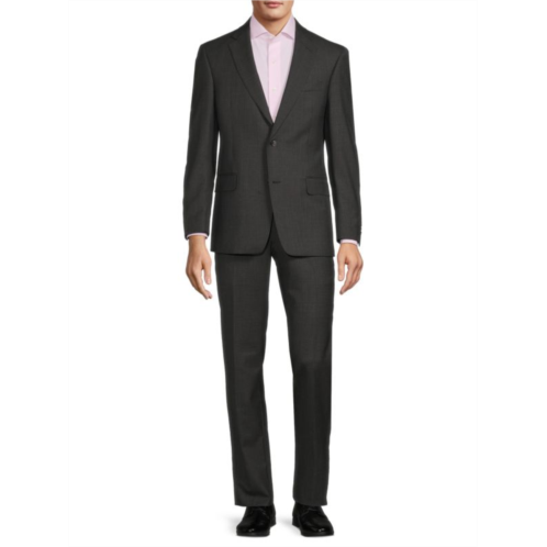 Saks Fifth Avenue Modern Fit Crosshatch Wool Blend Suit