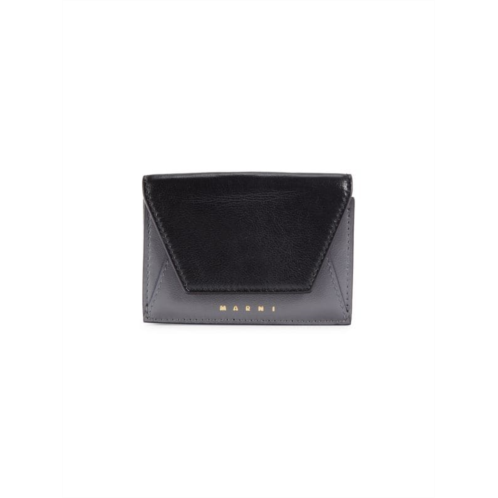 Marni Leather & Suede Trifold Wallet