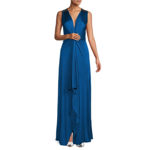 Roberto Cavalli Knotted Front Satin Gown