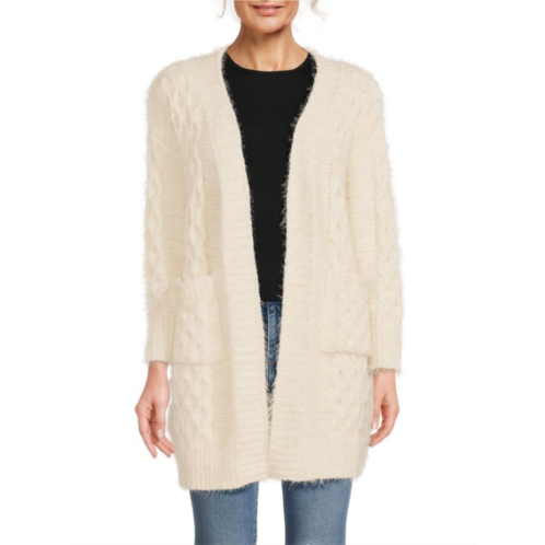 Renee C. Cableknit Open Front Cardigan