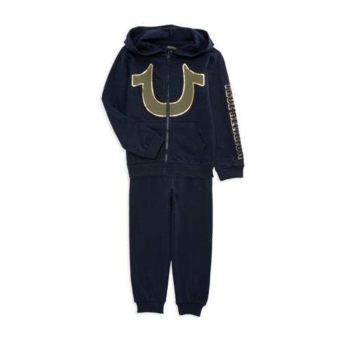 True Religion Little Boys 2-Piece Logo Fleece Hoodie & Joggers Set