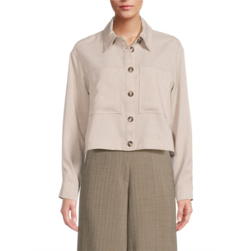 Adrianna Papell Solid Shirt Jacket