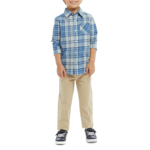 Andy & Evan Little Boys 2-Piece Plaid Shirt & Pants Set