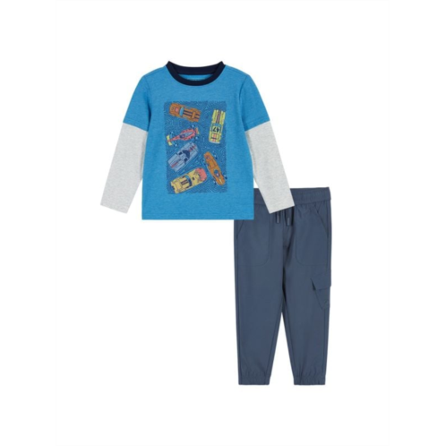 Andy & Evan Little Boys &Boys 2-Piece Racecar Twofer Tee & Pants Set