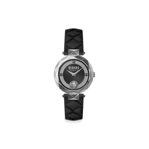 Versus Versace Covent Garden 36MM Stainless Steel, Crystal & Leather Strap Watch