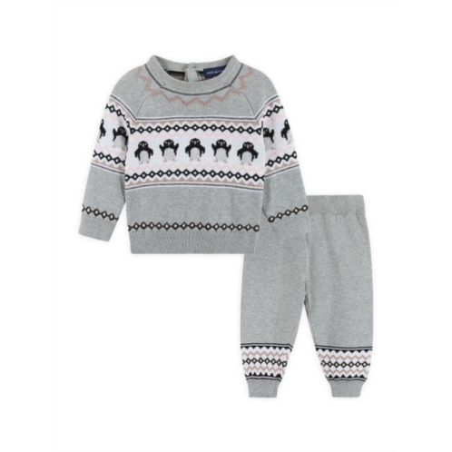 Andy & Evan Baby Girls 2-Piece Fair Isle Sweater & Pants Set