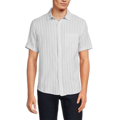 Saks Fifth Avenue Striped Linen Blend Shirt