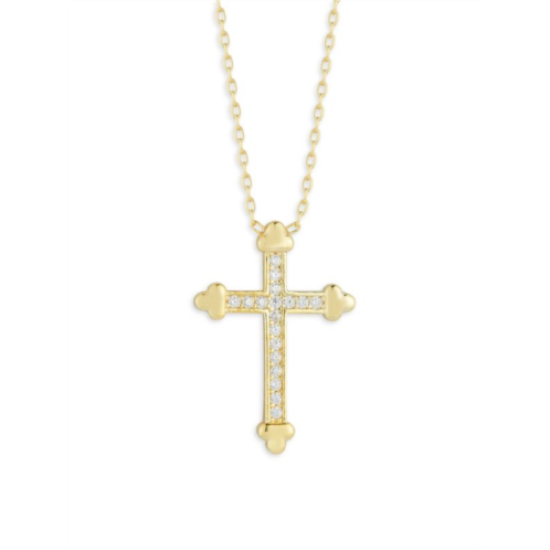 SPHERA MILANO Sterling Silver & Cubic Zirconia Cross Pendant Necklace