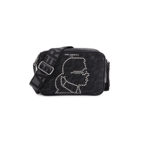 Karl Lagerfeld Paris Maybelle Embellished Logo Crossbody Camera Bag