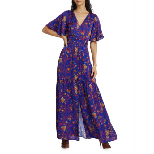 Ba&sh Cecilia Floral Tiered Maxi Dress