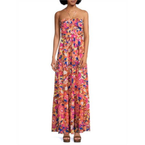 Ba&sh Safia Floral Halterneck Maxi Dress