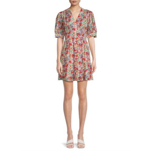 Ba&sh Floral Mini Fit and Flare Dress