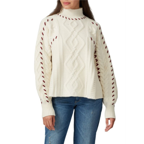 Ba&sh Eba Cable Knit Wool Blend Sweater