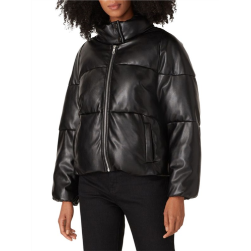 Milly Faux Leather Puffer Jacket