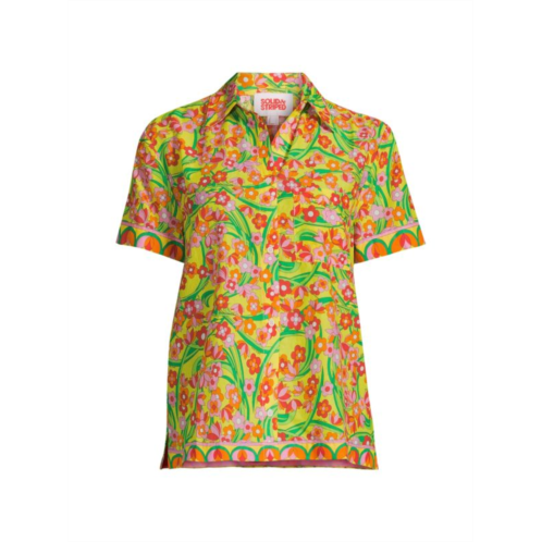 Solid & Striped Cabana Floral Cover Up Shirt