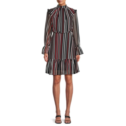 Area Stars Striped Mockneck Dress