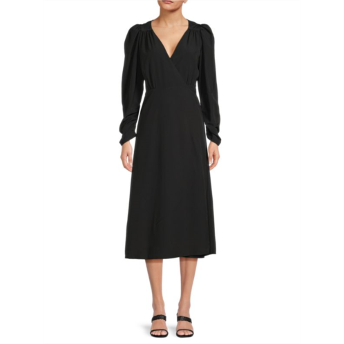 Area Stars Solid Wrap Dress