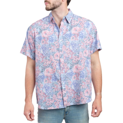 Saryans Arthur Short Sleeve Floral Button Down Shirt