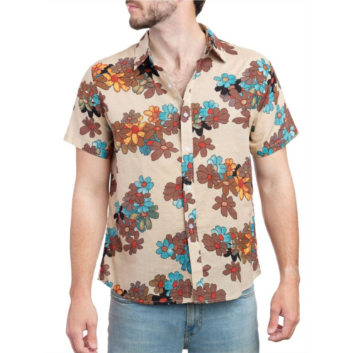 Saryans Arthur Short Sleeve Floral Button Down Shirt