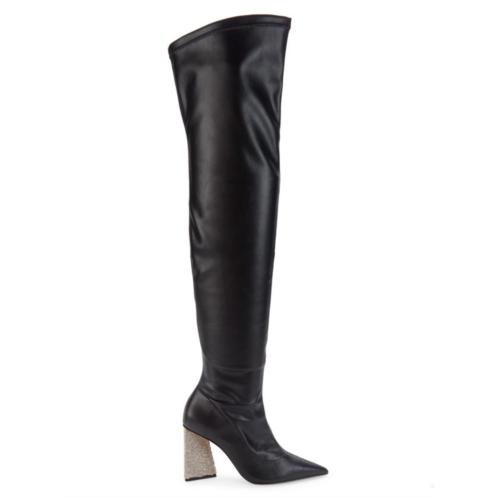 Schutz Cyrus Embellished Heel Over The Knee Boots