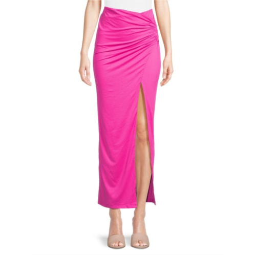 Area Stars Nikki Ruched Slit Maxi Skirt