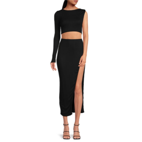 Area Stars Jacqui Solid Midi Slit Skirt