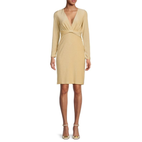 Area Stars Surplice Ruched Sheath Dress