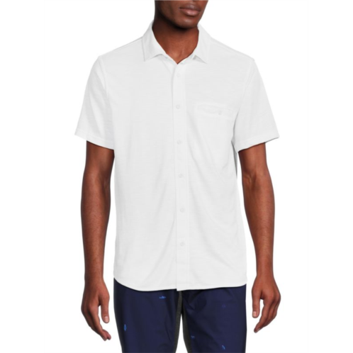 Saks Fifth Avenue Wool Blend Short Sleeve Shirt
