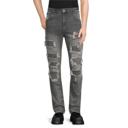 M. Society High Rise Distressed Jeans
