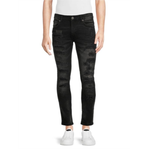 M. Society Mid Rise Distressed Skinny Jeans