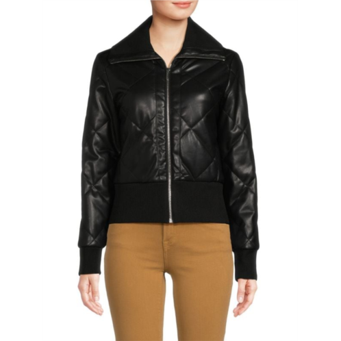 Calvin Klein Faux Leather Quilted Jacket