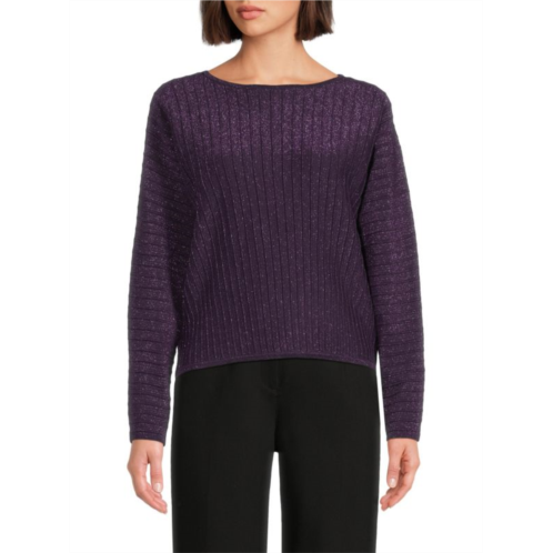 T Tahari Pleated Glitter Sweater