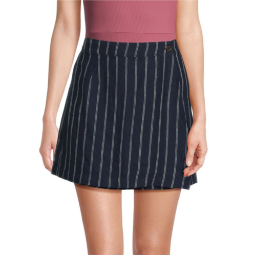 Onia Striped Linen Wrap Skirt
