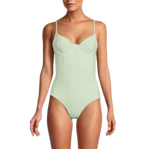 Onia Checked One-Piece Swimsuit
