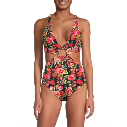 Onia Marisol One-Piece Floral Cutout Swimsuit