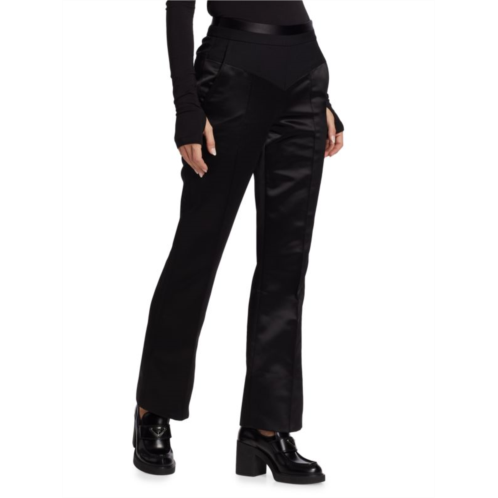 Helmut Lang Tux Paneled Satin Pants