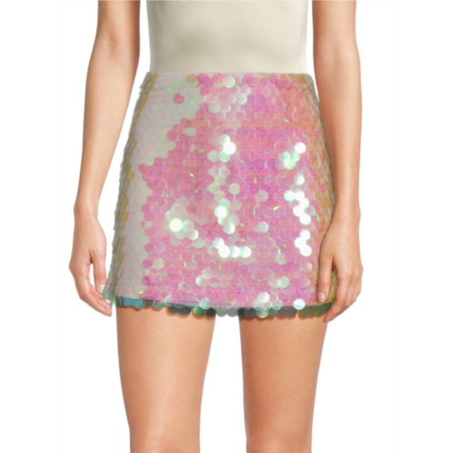 Helmut Lang Iridescent Sequin Mini Skirt