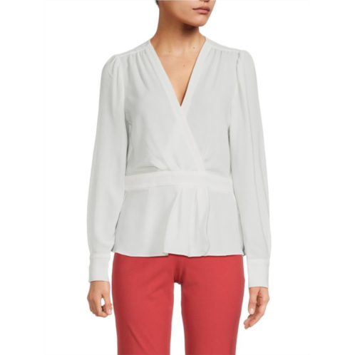 Tommy Hilfiger Faux Wrap Peplum Blouse