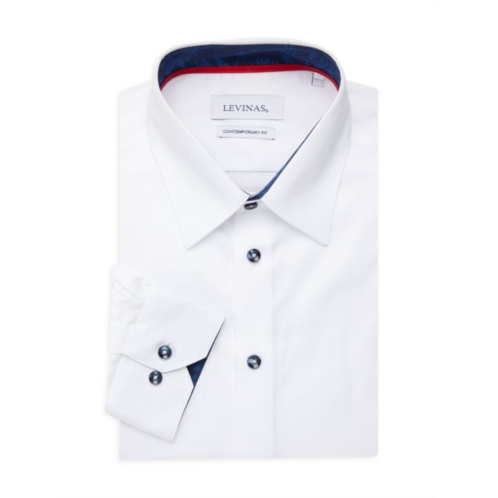 Levinas Solid Contemporary Fit Dress Shirt