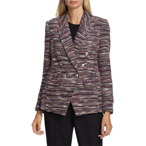 Elie Tahari Tweed Double Breasted Blazer