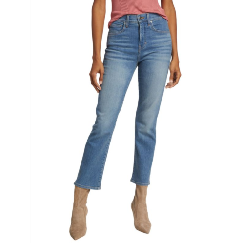 Veronica Beard Carly High-Rise Stretch Straight Crop Jeans