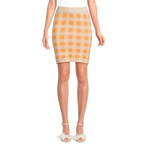 AWARE by Vero Moda Mudele High Waist Check Mini Skirt