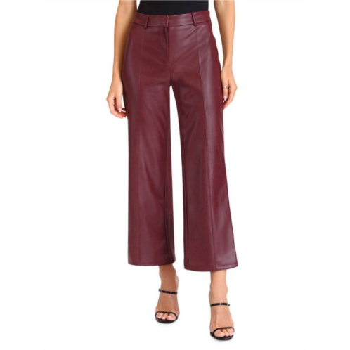 Avec Les Filles Faux Leather Wide Leg Trousers