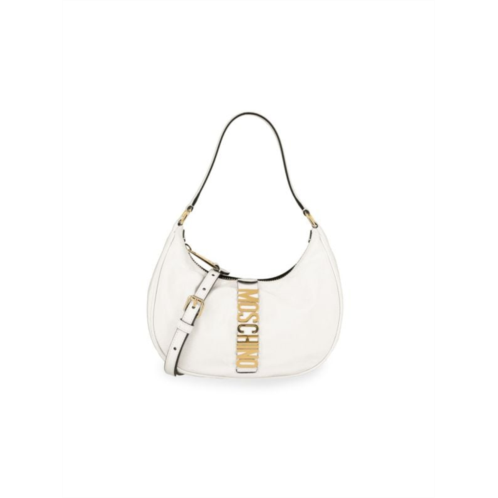 Moschino Logo Leather Hobo Bag